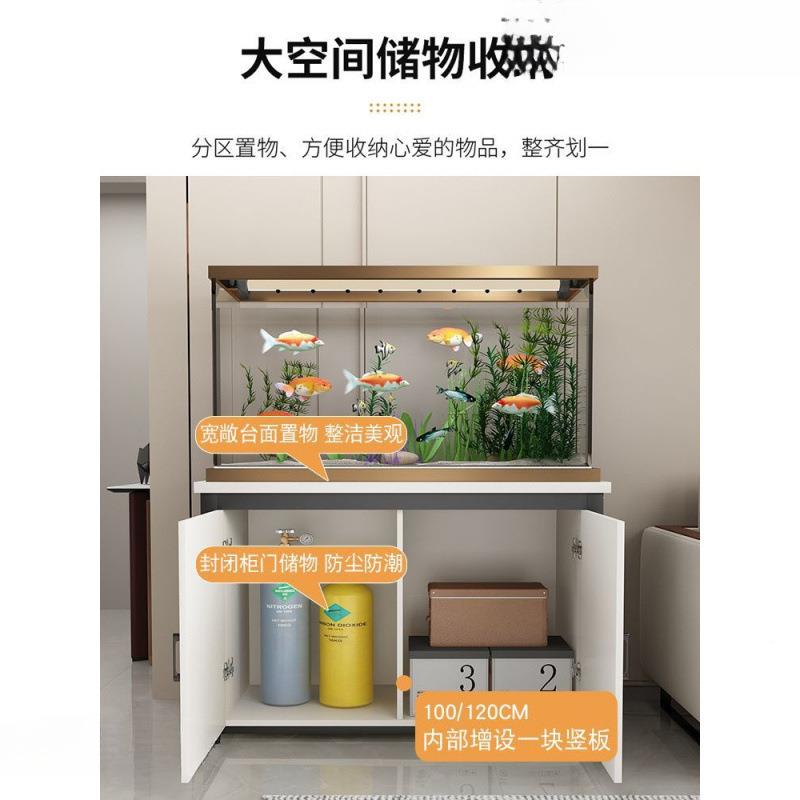 鱼缸底柜厅承重置物AL100352柜带架门鱼缸客底座艺铁鱼缸子家用鱼