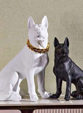 1747-175创意落地摆客件大狗动物型家居仿真厅狼狗雕塑大型模光滑