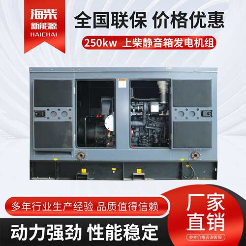 250KW上柴配爱尔玛（）静箱油发电JXE机组3音80V柴大功率环保防