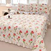 款 用通新a类棉学生01床上用品绗缝夹棉宿三件套直销 床盖舍四季