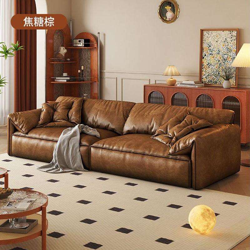 古风大象耳皮艺沙发法户式小型客棕厅组合直排色复沙AWF古发意式