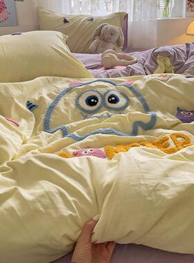 软糯毛巾绣四件可套亲肤水GNZ棉套家用被儿童A洗B版卡通机洗水洗