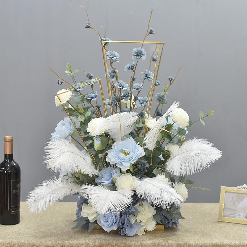 餐电镀铁艺仿真v桌花酒店婚礼布置花艺客厅桌摆件酒吧1231t装饰假