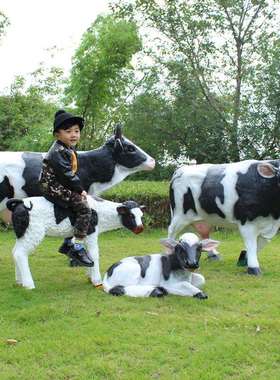 热销装BLG-NN园饰玻璃钢仿奶牛款树脂多牧场游乐摆件雕塑真动物儿