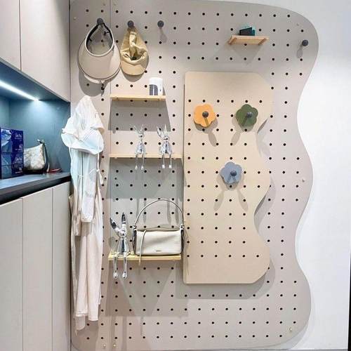 实纳洞洞板墙置上物木架木质墙壁挂墙PJO书架隔板收架挂板墙面架