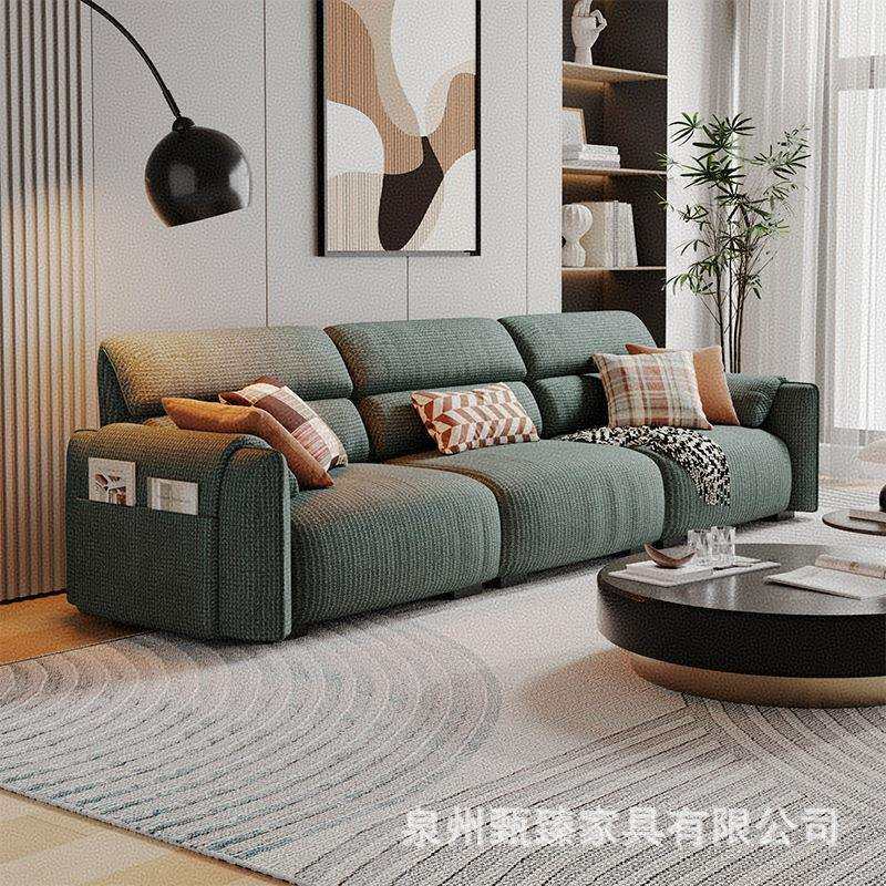 奶油风棉麻布休艺沙客沙厅小户APN型网红发现代简约办公室息区直