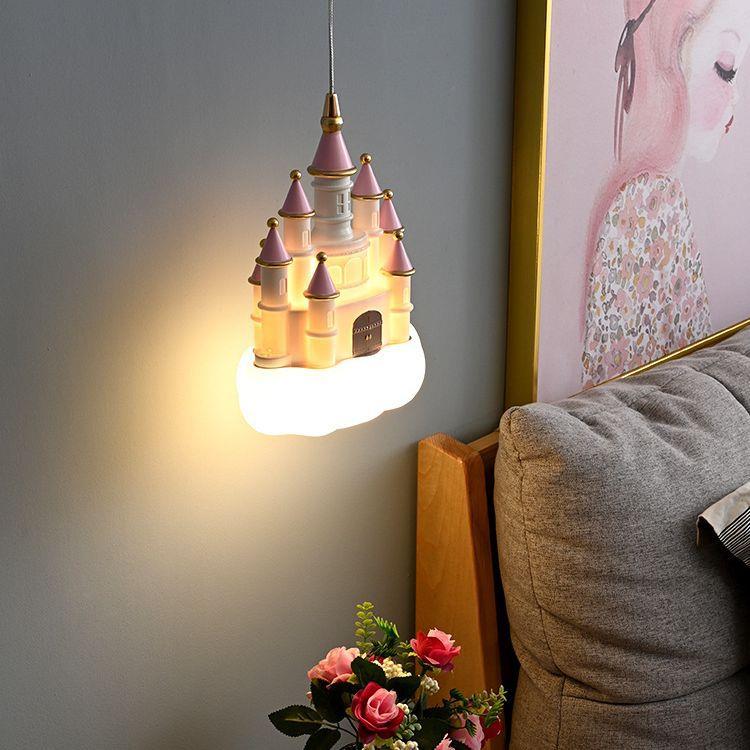 卡通梦窗幻创城堡女孩卧室床头吊灯房儿童房飘公主330温馨意LED灯