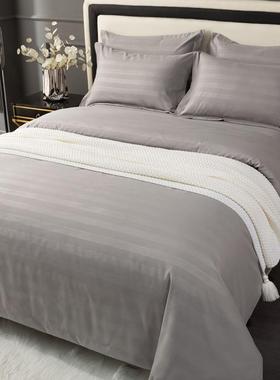 酒店宾FC544797馆床用品四上件套加厚纯白被套床单三民套宿旅馆布