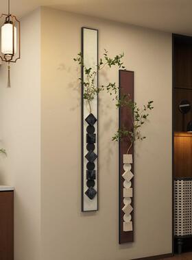 立体法式VVE条复入户正对门玄饰关装画古过道走廊挂画客厅竖版长