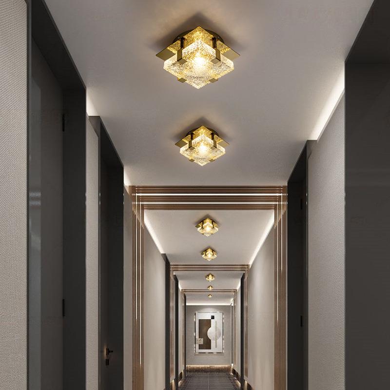 轻奢道酒店工程走廊过玄门厅关户阳入台新中式展厅玻璃水晶吸9663