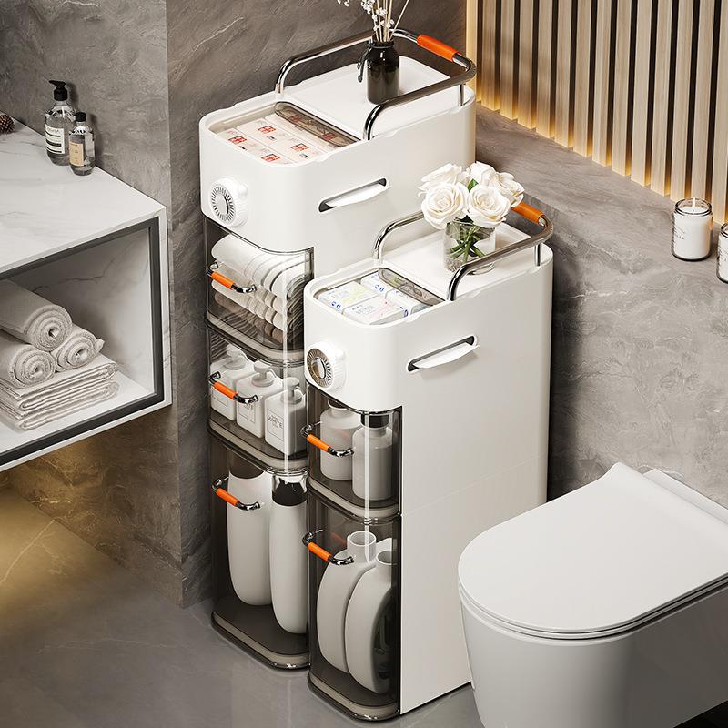 卫生间夹料缝收纳柜抽屉式所厕储物5007-500物柜塑浴室多功能缝隙