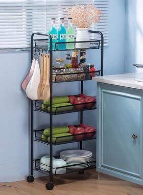 厨房活动置物架多层地纳架水落收果落蔬菜家用小推车地收纳储EYD