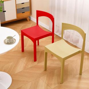 塑料靠背椅多巴设计师餐椅轻奢餐075桥梁厚厅简约加靠背椅家胺用