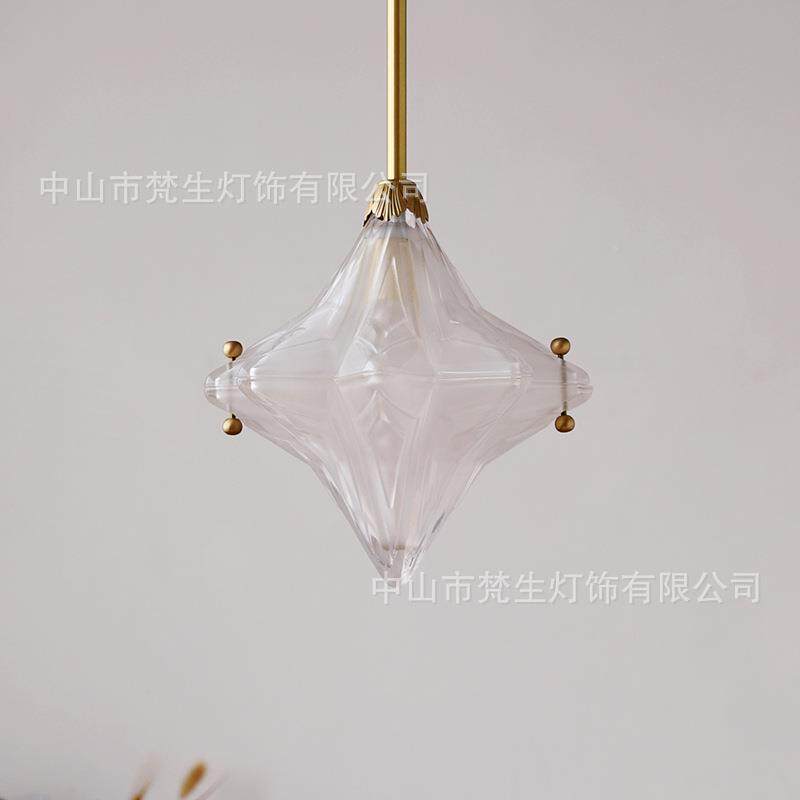 噗灵灵星星灯Art765eD噗co中古玻璃吊灯客厅餐厅岛台复古铜灯