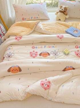 A类针织童棉豆绒大豆纤维被儿卡通冬被加豆保HC001暖春秋厚被四季