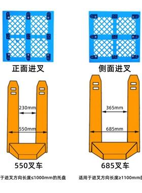 蓝色格JNF网轻型九脚料托盘四塑面进加厚防潮卡板新料塑胶垫叉板