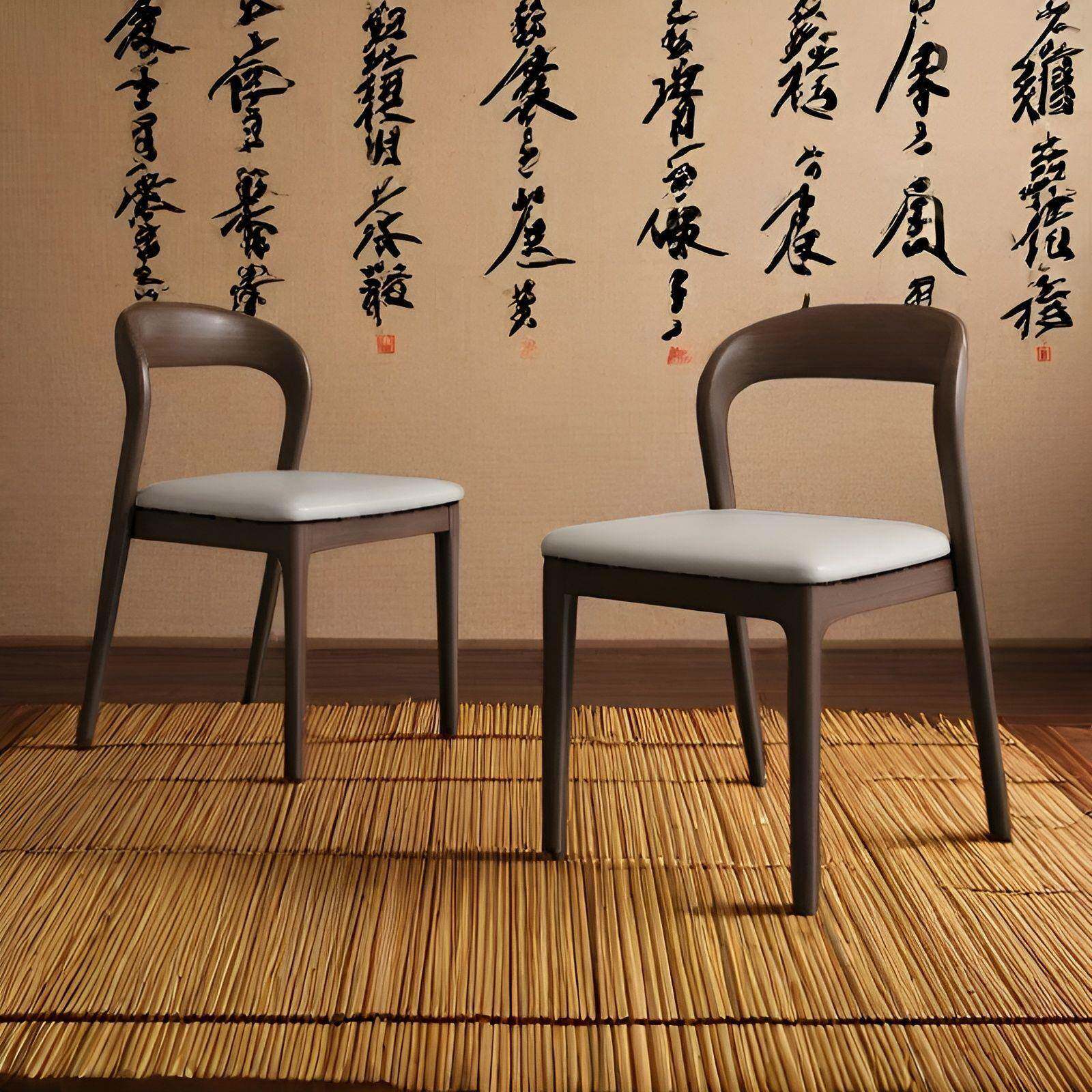 2020全实木餐椅中古风现代简约休闲靠椅背书家椅书房桌椅用酒店餐