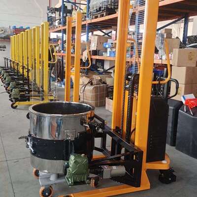 半电动油桶升高倒料车铁桶塑料桶运压车圆桶DHV重液装称卸堆高搬