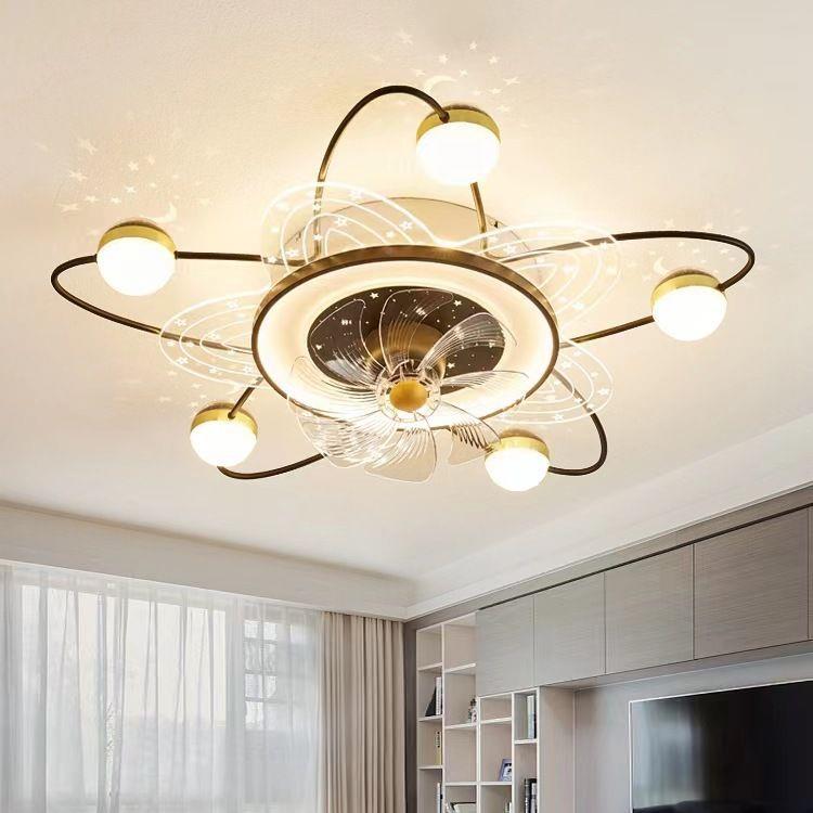 客厅头吸顶852风扇灯2用0摇25新款简约现代轻奢网红星空家卧室吊