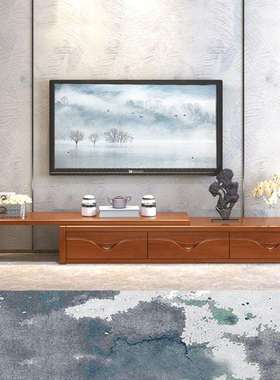 中式现实木电物视客厅家用全实木经济型小户型柜HB601A#卧室伸缩