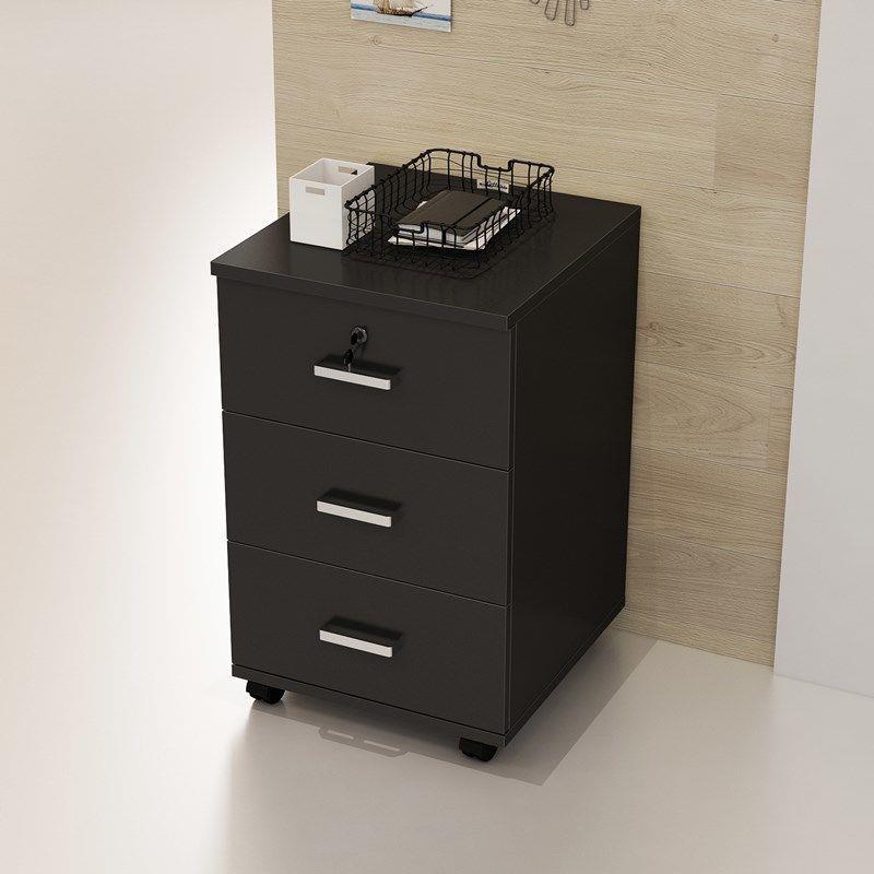 件柜办公物室木质带锁柜子移动收纳柜文抽屉柜带轮桌下al123储柜