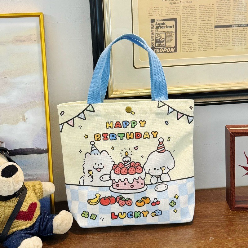 可爱卡通伴手礼帆布包手提袋幼儿园礼品袋儿童宝宝满月生日礼品袋