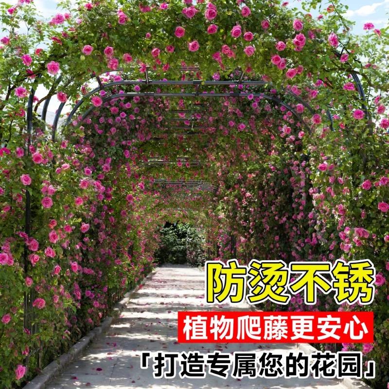拱门花架爬藤架月季攀爬架子花园葡萄架子庭院户外铁艺拱形支撑架