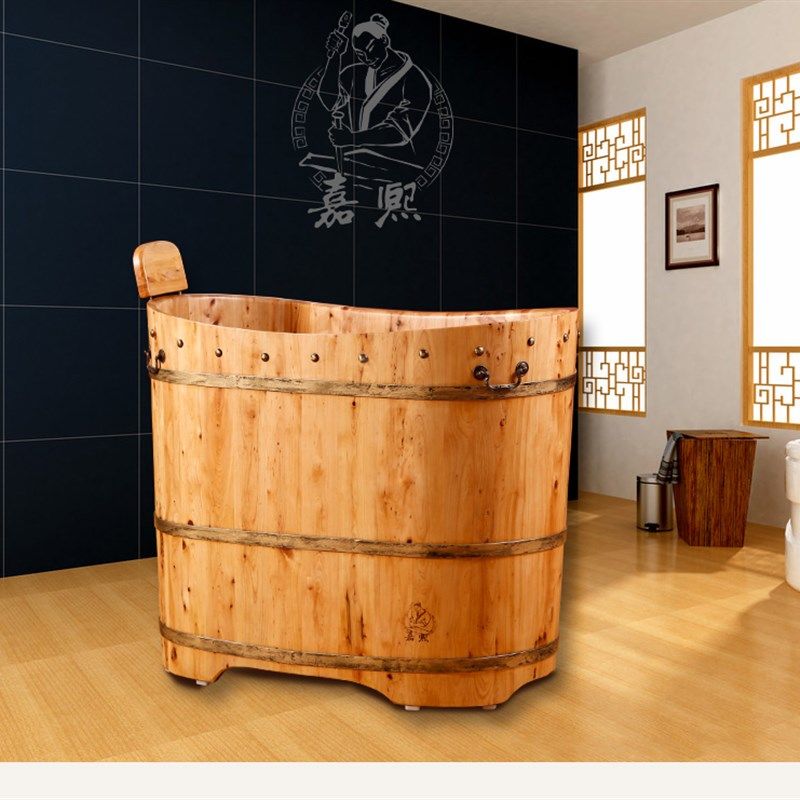 嘉熙木桶洗澡桶沐浴桶休闲1型泡澡桶浴缸浴桶香柏木洗浴熏蒸浴盆