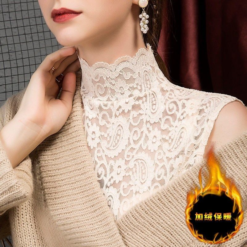 加绒2021新款秋冬高领蕾丝假领背心打底衫女修身无袖内搭立领网纱,女士内衣/男士内衣/家居服,保暖上装,淘宝优惠券,粉丝福利购,淘宝优惠卷
