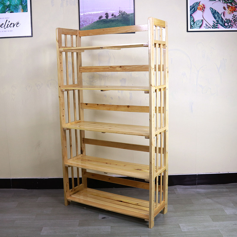 香柏木简易组装书架多层家用卧室书橱落地实用置物架学生简约书柜