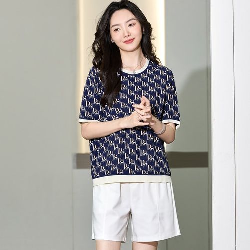 大码女装胖mm宽松显瘦雪纺上衣200斤胖妹妹夏装时尚休闲短袖T恤衫