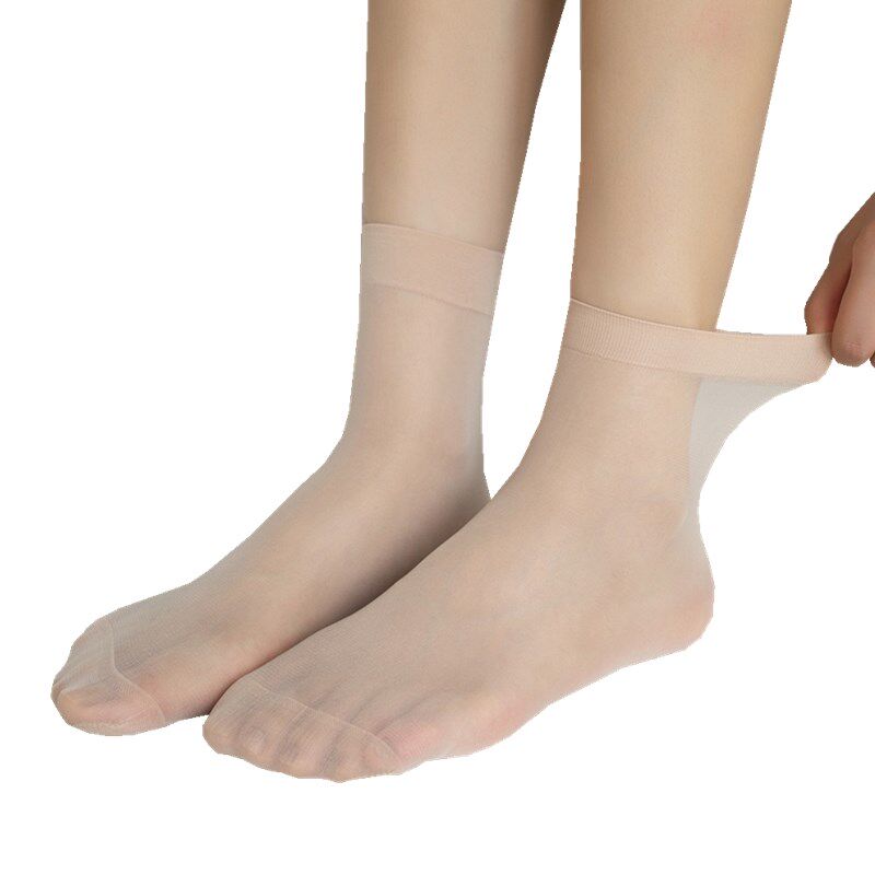 丝袜女短钢丝袜夏季薄款防勾丝肉色耐磨黑色中筒女士丝袜