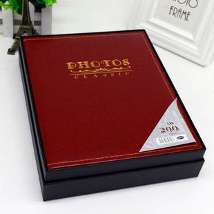 高档皮面全景大6寸相册本办公200张插页式家庭插页影集相簿纪念册