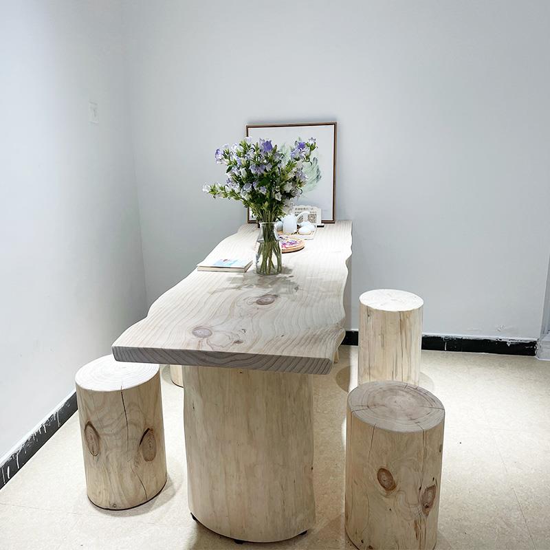 实木长桌原木茶几展示桌 北欧风格办公桌可订制尺寸