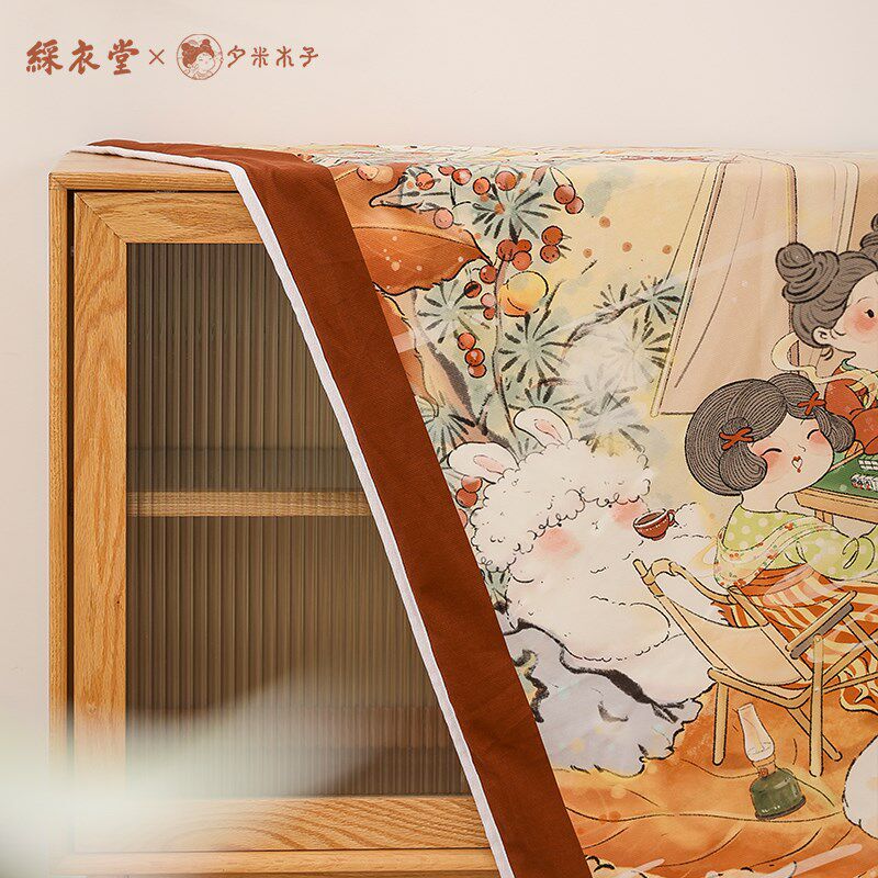彩衣堂x夕米木子 国风新年珊瑚绒毛毯办公午休空调毯沙发毯大盖毯