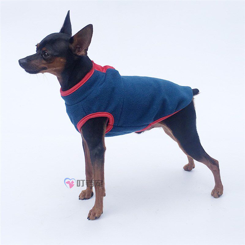 小鹿犬专用衣服冬季加绒狗狗秋季马甲背心带牵引环扣冬天迷你小体