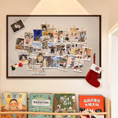 定制毛毡板照片墙房间装 饰背景板客厅高级感拍立得相片墙软木板展