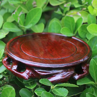 文昌塔底座木质工艺品花瓶石头圆形底座托架根雕小号实木底座摆件