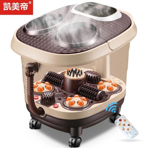 凯美帝熏蒸足浴盆气泡自动电动可以加热泡脚桶恒温家用洗脚盆桶深