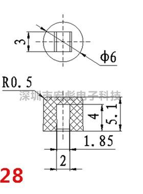 A28按键帽 配六脚 7*7/8*8/8.5*8.5自锁开关帽 内径2*3 外经6*5MM