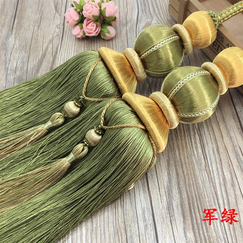 [一对价格]包邮欧式双球窗帘绑球挂球流苏窗帘扣绑带绑绳装饰吊穗