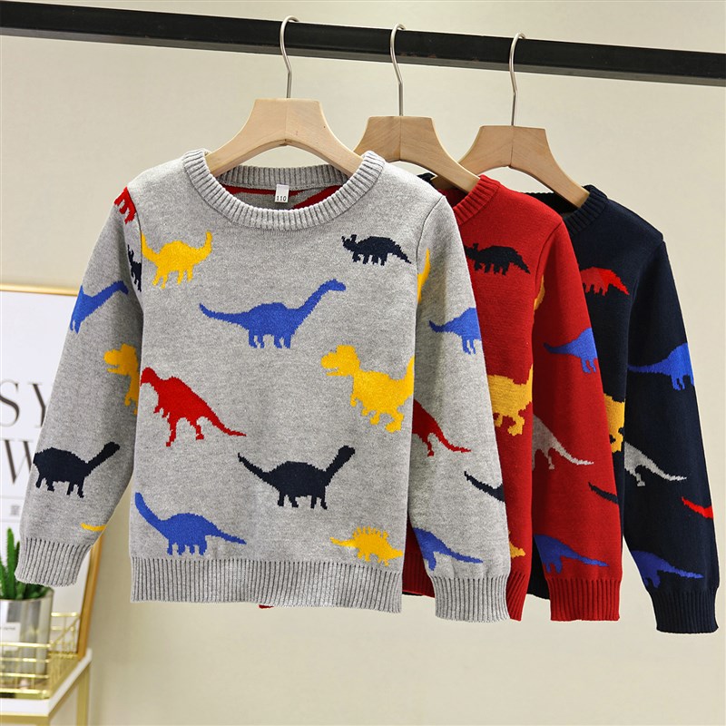 男童毛衣2021秋冬新款套头纯棉儿童宝宝中大童洋气加厚针织打底衫