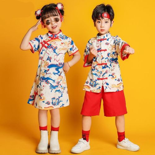 六一儿童表演服装中国风男童汉服女童旗袍合唱舞蹈服幼儿园演出服
