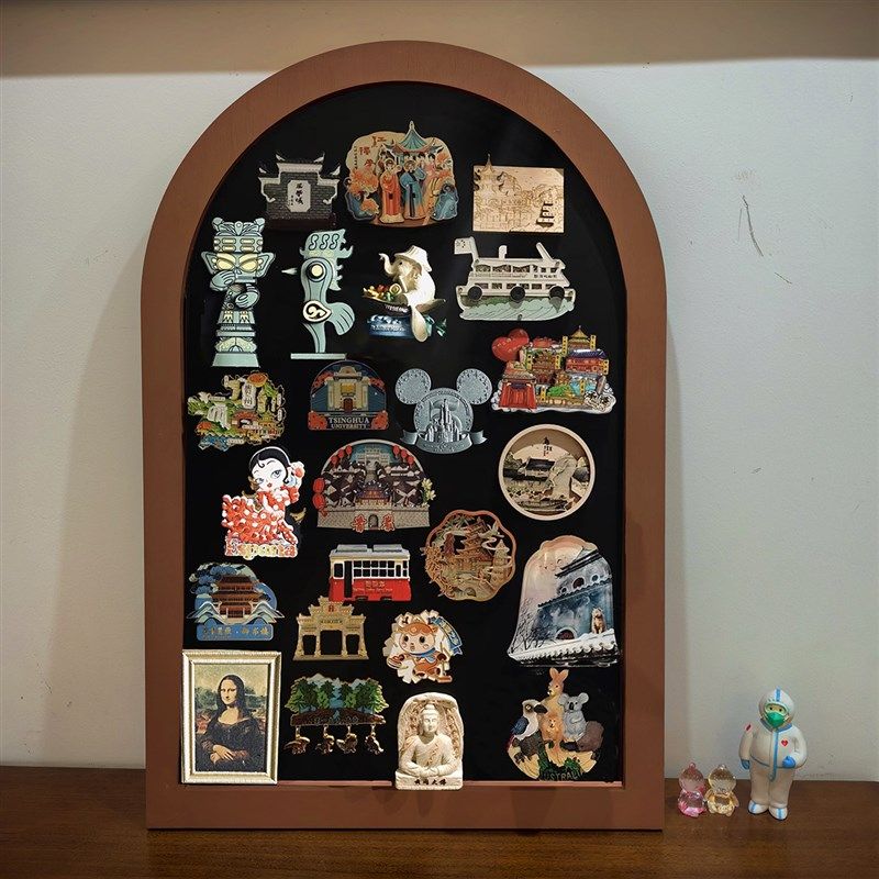 秀艾迪 拱形冰箱贴展示板 半圆磁性黑板 挂式挂墙 冰箱贴收纳装饰