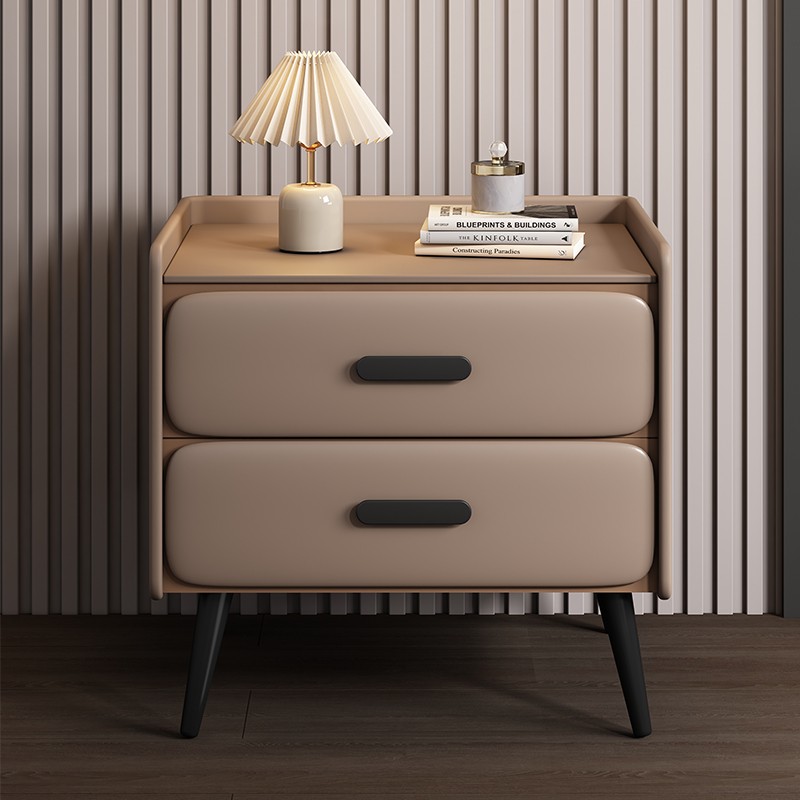 全实木松木轻奢风床头柜