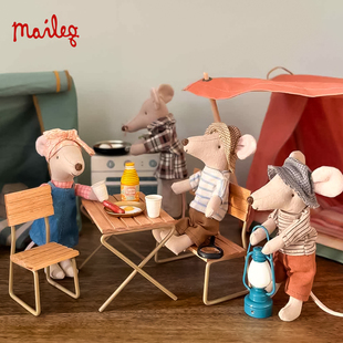丹麦Maileg火柴盒老鼠北欧风童话滑雪套装迷你玩偶露营灯篝火帐篷
