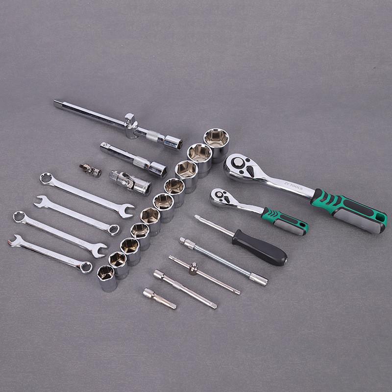 热销61件套维修组套工具汽修工具套筒扳手汽配工具箱车载应急工具