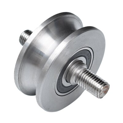 热销80.100MM45号钢材质U型加厚加重钢丝绳滑轮轨道轮u型轴承槽轮