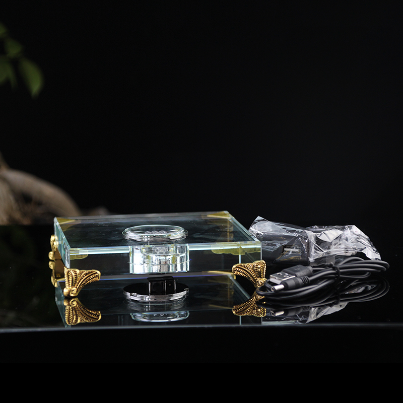热销简约现代桌面水晶有机玻璃七彩色发光底座佛像佛塔鱼缸工艺品