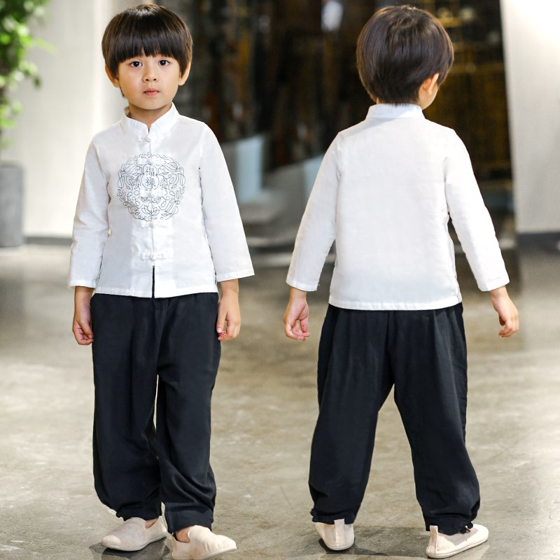 儿童汉服中国风唐装男童r春秋复古改良古装中式服装宝宝民族风童